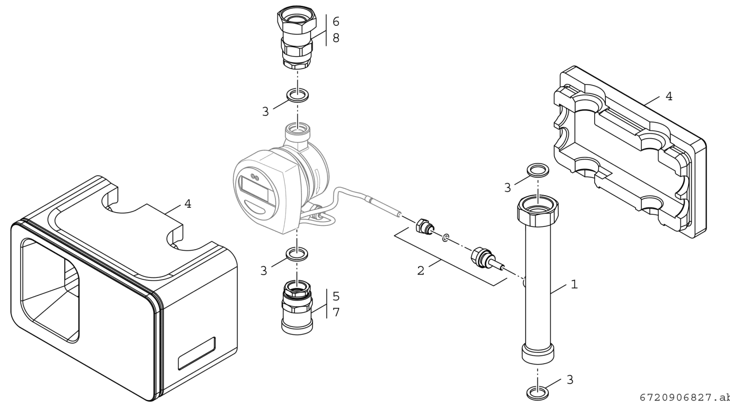 BOSCH Installationszubehör WMZ BL130 Anschluss-Set Wärmemengenzähler BL130