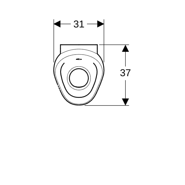 Geberit Preda Urinal, für UP-Strg. Zulauf hinten, weiß