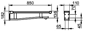 KEUCO SK-Griff WC Plan Care 34903, mit WC-PH, sil-elox/schwarzgrau, 850mm