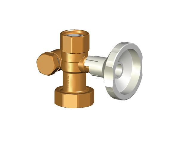 Flamco Dreiwegekugelhahn 1" IG, Abgang links 3/4", für RL UK/MK