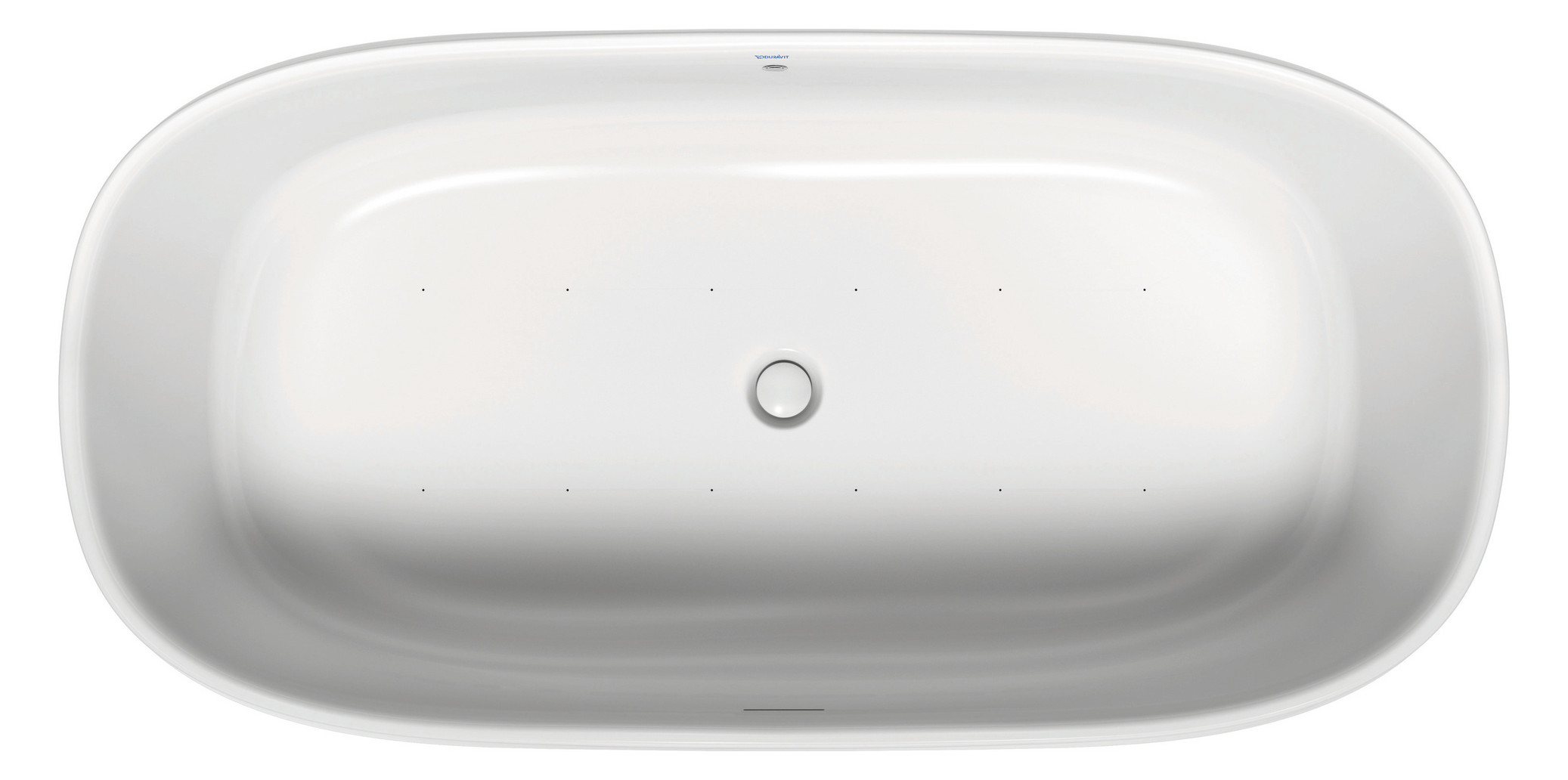 Duravit Zencha Whirlwanne Oval, Freistehend, 900x1800x600mm, Air-System, 2 Rückenschrägen, 366l, Innen 456mm, Mattweiß