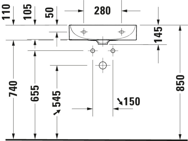 DU Möbel-WT DuraSquare 500mm, Weiß o.ÜL, m.HLB, 1 HL, WG