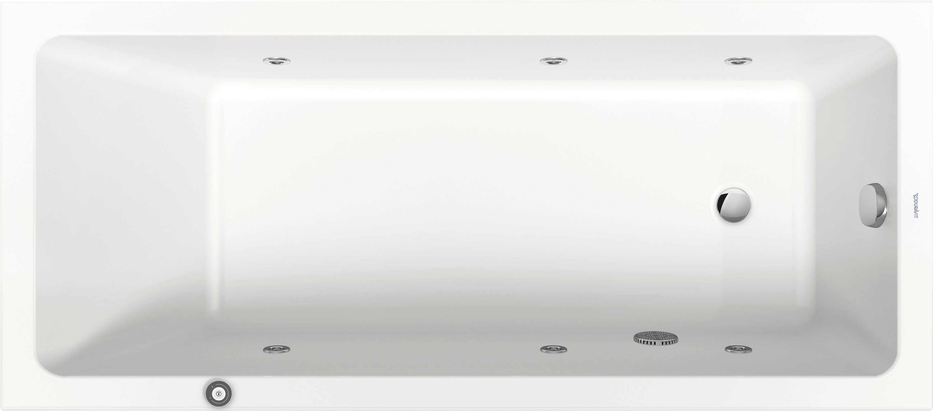 DU No.1 Whirlwanne Duravit 1700x750mm Einbauversion,1 Rückensch.,Jet P, Weiß
