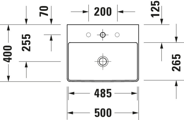 DU Möbel-WT compact DuraSquare 500mm o. ÜL, mit HLB, 1 HL, weiß, WonderGliss