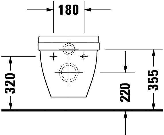 DU Wand-WC Starck 3 540 mm Flachspüler, weiß