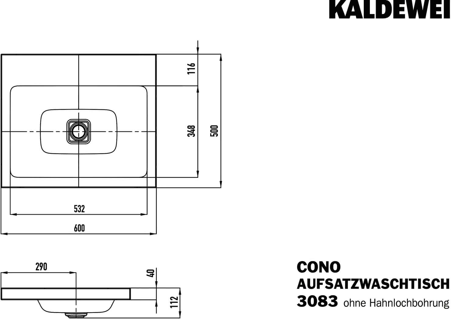 KA WB CONO Mod.3083,600x500mm,alpwe,PEFF ,AD,oÜL