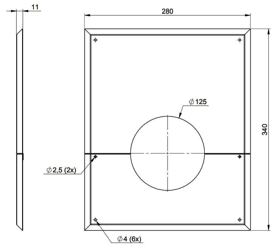 MHG Wandblende DN 125, geschlossen