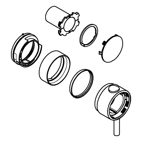 GROHE Temperaturwählgriff 49089 rund für THM-Fertigmontagesets supersteel