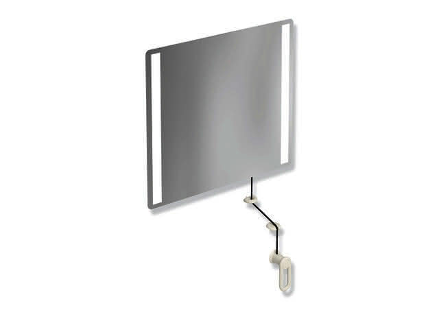 HEWI Kippspiegel LED basic, B:600mm H:540mm reinweiß
