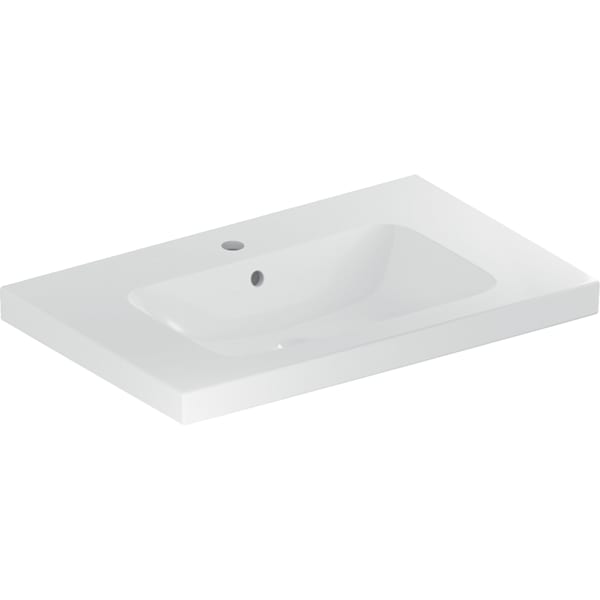 Geberit iCon Light Waschtisch 90x48cm Ablagefläche, m. Hl., m. Ül., weiß