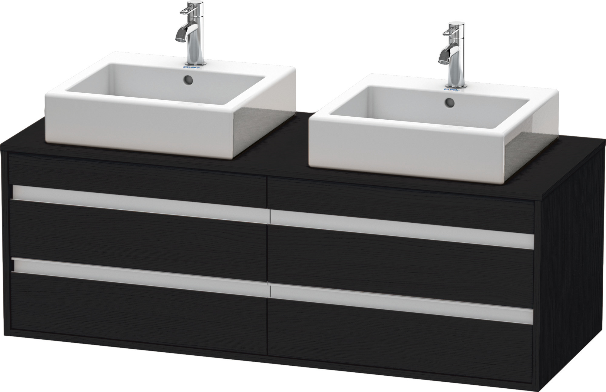 Duravit WTU wandhängend Ketho 550x1400x496mm 4 SchKa, für 2 ASB, Eiche Schwarz