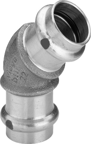 Viega Bogen 45 Grad mit SC Sanpress 2226 in 35mm Siliziumbronze