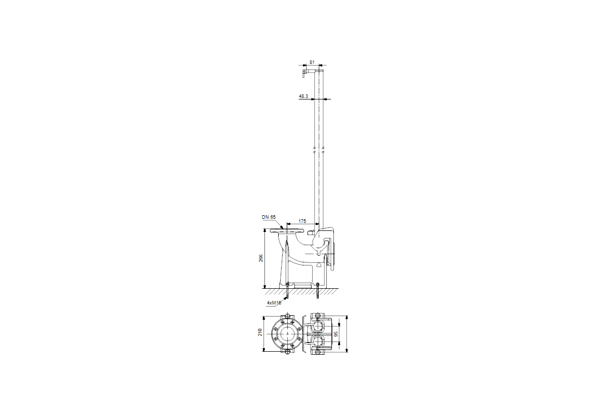 GRUNDFOS Zubehör f.Schmutz-/Abwasserpum. Kupplungsfusskrümmer DN150 kpl.