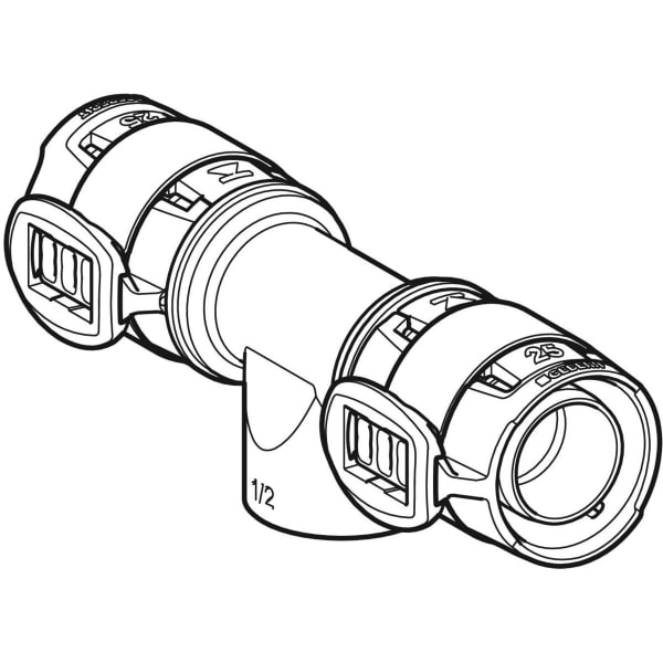 Geberit FlowFit T-Stück mit Innengewinde Rg+ d25-Rp1/2-25