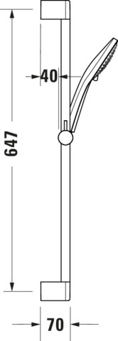 DU Brauseset 700m, Handbrause 3-Jet Soft Rain/Rain/Int. Rain,BS 1600, Chrom