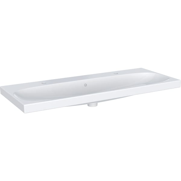 Geberit Acanto Waschtisch 120x48cm einfache Bef., 2 Hl., m. Ül., weiß Tect