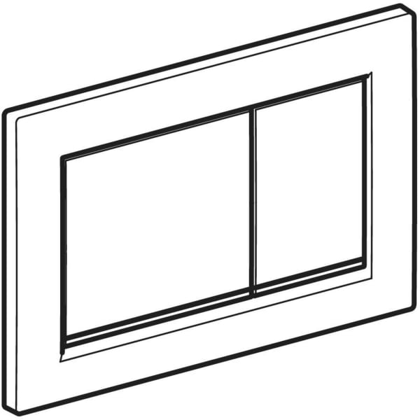 Geberit Omega20 Betätigungsplatte, eckig 2-M-Sp., chrom glänzend /chrom matt