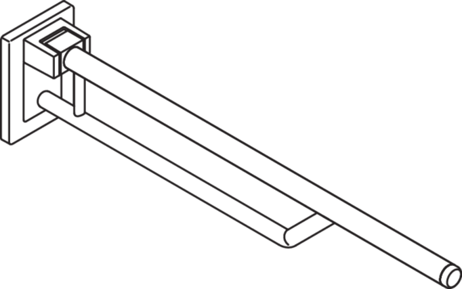 HEWI SK-Griff Duo, mobil, L:700, Kst., rund, chromoptisch beschichtet