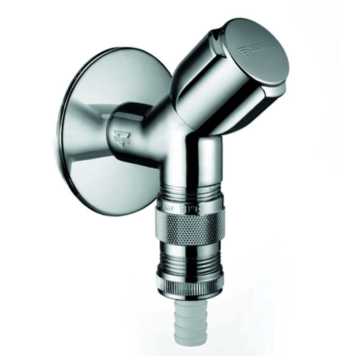 SCHELL Geräteschrägsitzventil COMFORT RV, Schlauchplatz-Sicherung, 1/2", chrom
