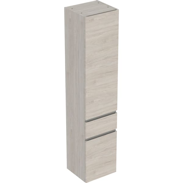 Geberit Renova Plan Hochschrank m. 2 Türen 1 Schubl., 39x180x36cm, Nussbaum hi hell