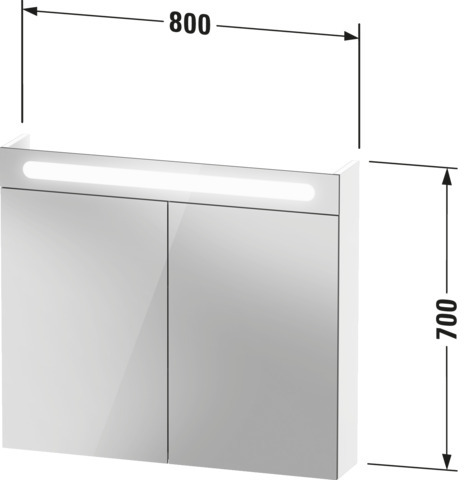 DU No.1 Spiegelschrank mit Beleuchtung 700x800x148mm