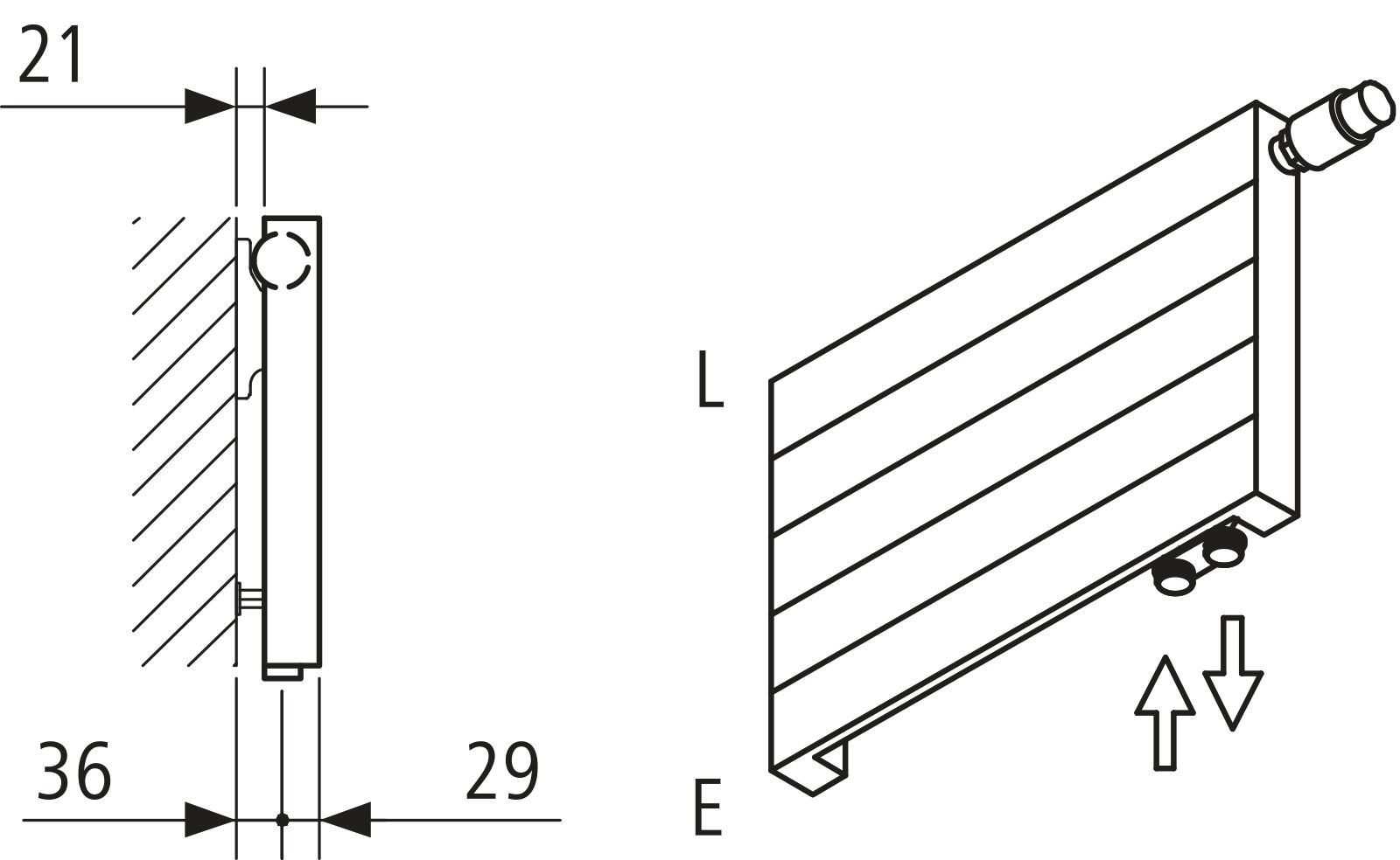 Kermi V-Heizwand HHV T10 BH980x43x1100 QN1077, RAL9016, 6 bar,o. Abd.,Ausf. re