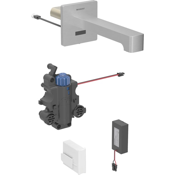 Geberit Brenta WT-Arm.,Wandmontage, Batterie f. UP-Funkt.Box, Therm.Mi.,L:17cm, edst.