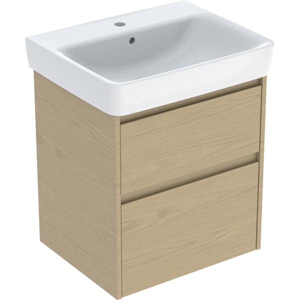 Geberit Renova Plan Set WT mit US, 2 Schubl. 60x69,7x44,6cm, Eiche natur
