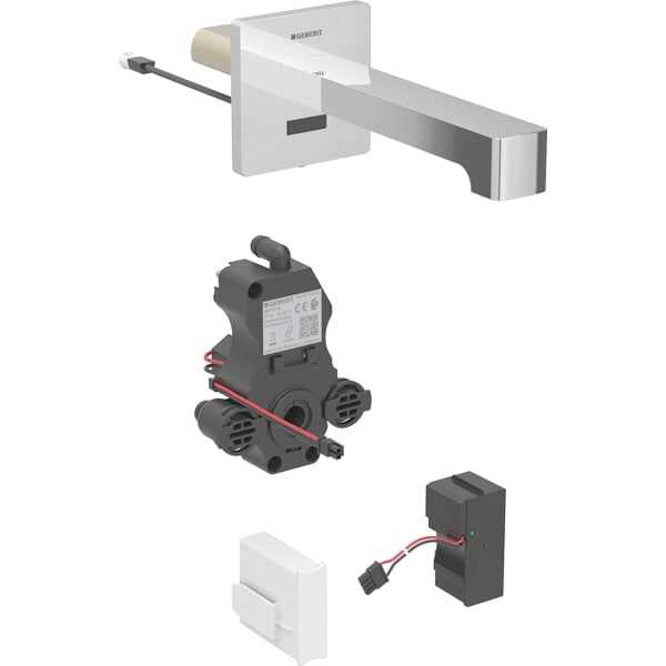 Geberit Brenta WT-Arm.,Wandmontage, Netzbetr. für UP-Funkt.Box, m.Misch.,L:22cm, chrg