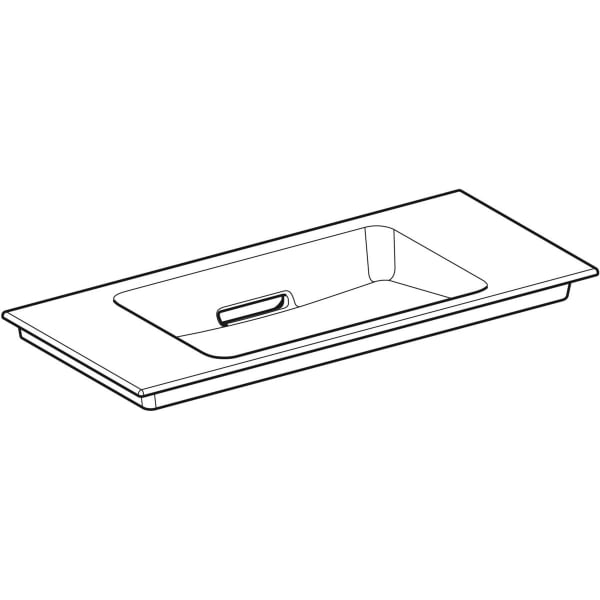 Geberit ONE MWT, 90x40cm, CleanDrain v.Ausld. o.Hl., Ül. verd., weiß Tect/weiß glzd