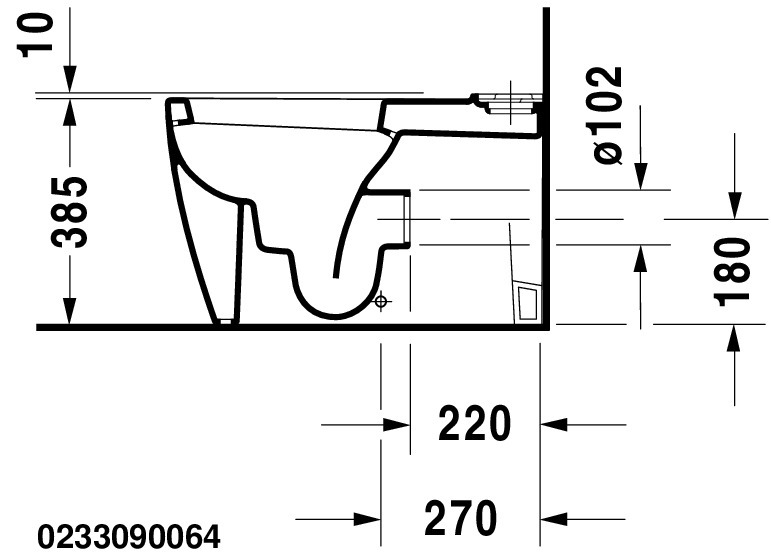 DU Stand-WC Kombi Starck 1 640 mm Tiefspüler, f.SPK, Abg.Vario, weiß WG