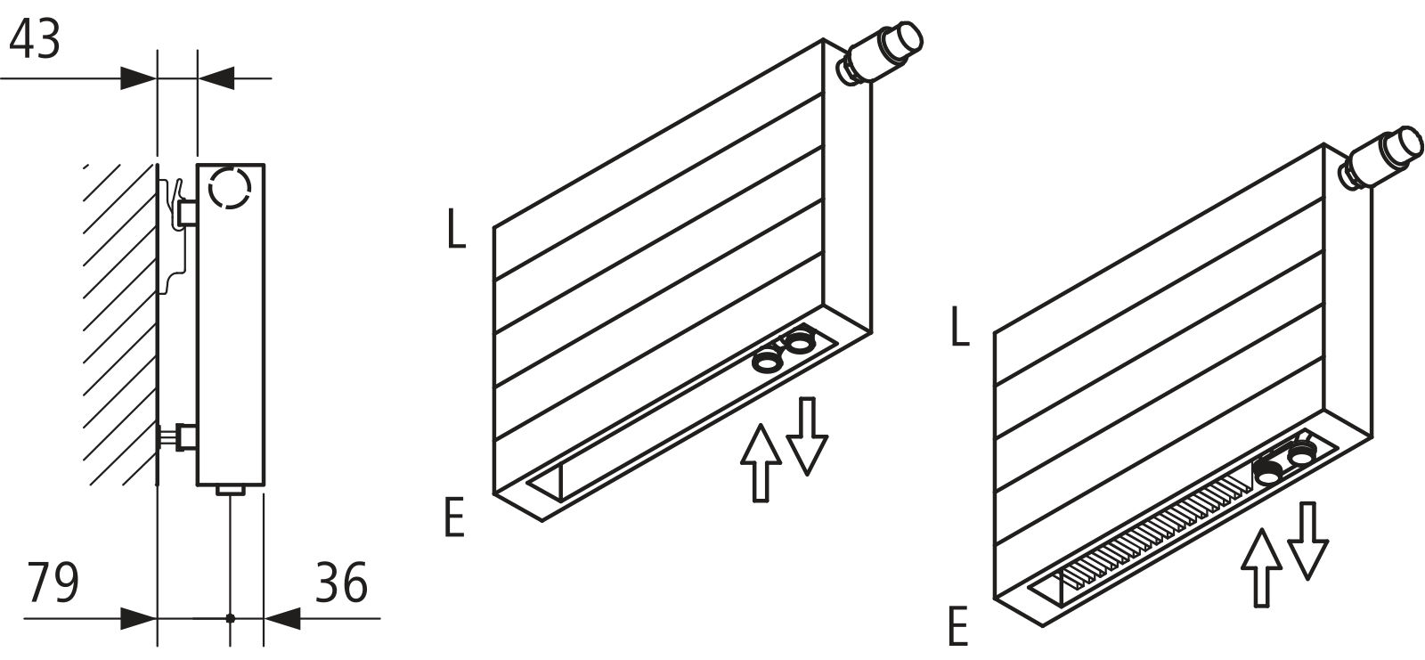 Kermi V-Heizwand HHV T22 BH490x122x3000 QN4404, weiß, 6bar,o.Abd.,Ausf. re,L260