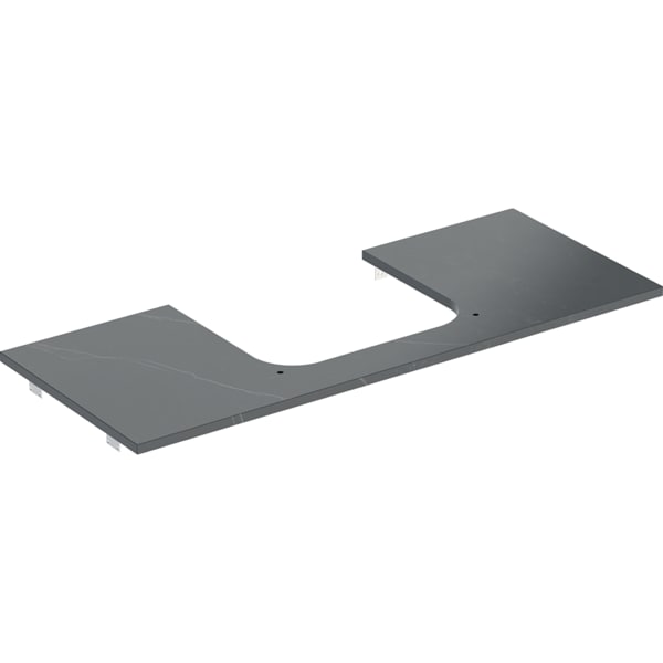 Geberit ONE WT-Platte, Ausschnitt mi. für AWT 120x2x47cm, Marmoroptik schwarz matt