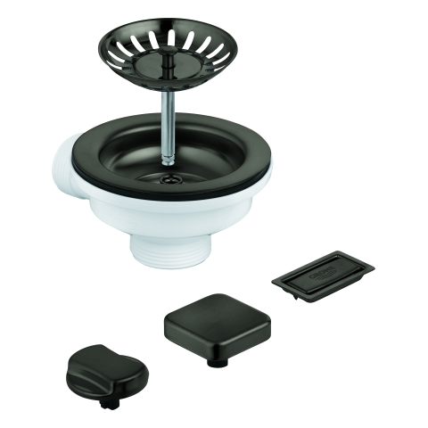 GROHE Spülen-Ablaufgarnitur 40996 mit Exzenter hard graphite gebürstet GROHE Spülen-Ablaufgarnitur 40996 mit Exzenter hard graphite gebürstet