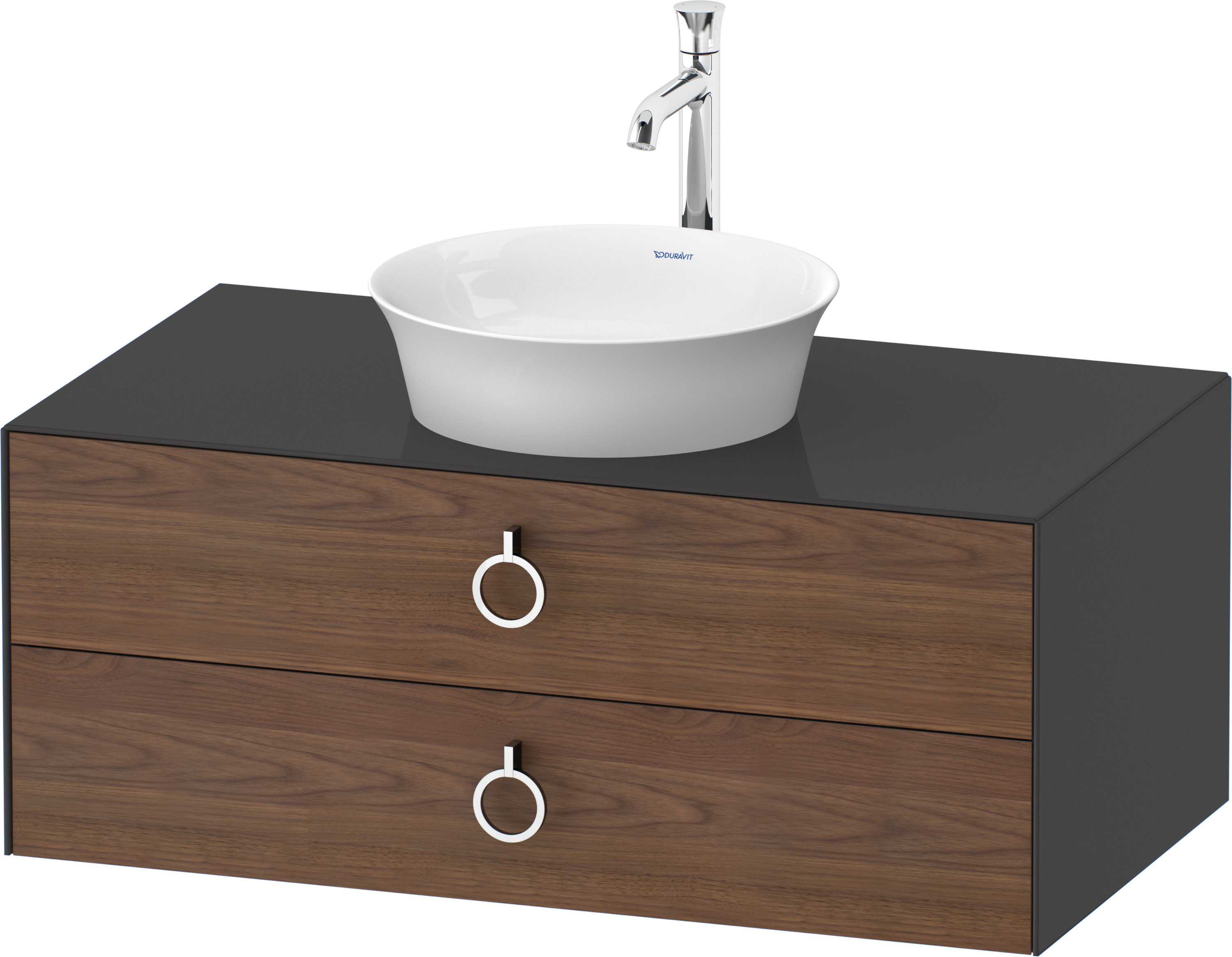 Duravit WTU wandh.White Tulip,2Schk.,m.Griff 408x1000x550,Am.Nussb.M./Graphit HGL