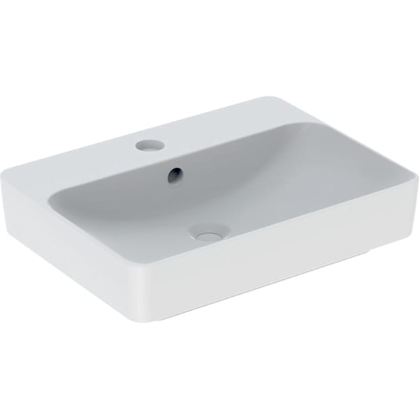 Geberit VariForm Aufsatz-WT, rechteckig mit HLB, 60x45cm, m. Ül., weiß, KeraTect
