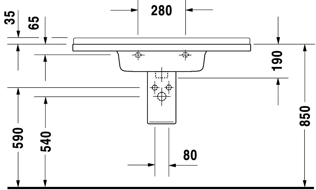 DU Möbelwaschtisch Starck 3 1050 mm mit ÜL, mit HLB, 1 HL, weiß WonderGliss