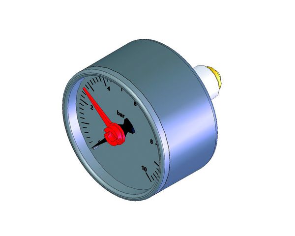 Flamco Manometer SP 10 bar, 1/4" hinterer Anschluss, zentrisch