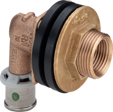 Viega Wanddurchführung mit SC Sanfix P 2132.11 in 16mm x Rp1/2 x 55mm Rotguss