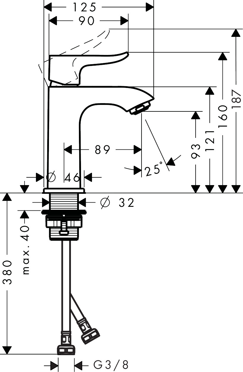 Hansgrohe Waschtischmischer 100 Metris für Handwaschbecken ohne Ablaufgarnitur chr. Hansgrohe Waschtischmischer 100 Metris für Handwaschbecken ohne Ablaufgarnitur chr.