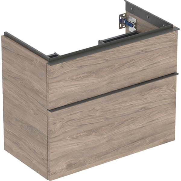 Geberit iCon Unterschrank f. WT, verk. Ausld. 74x61,5x41,6cm, Nussbaum hi./Gr. Lava