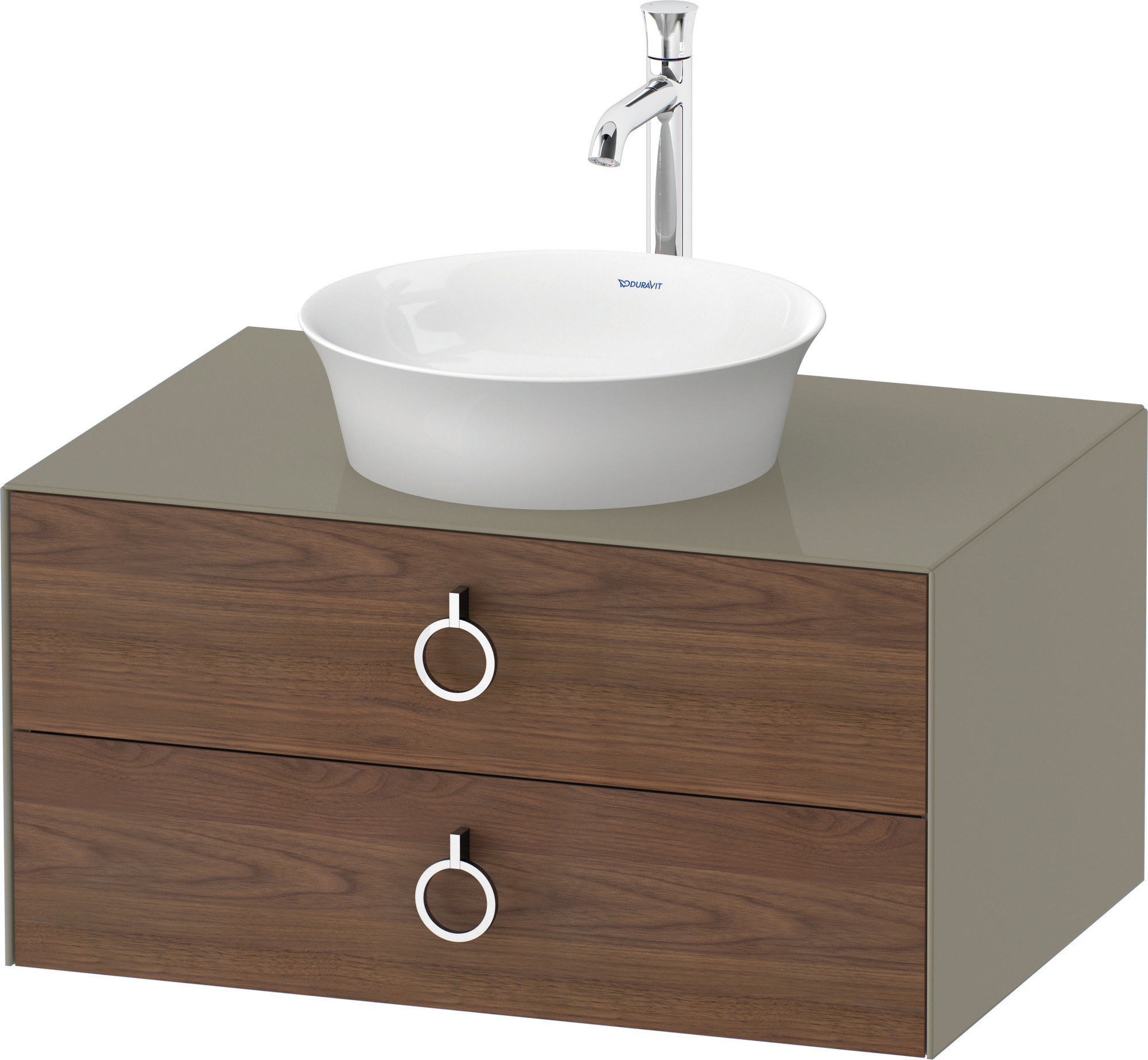 Duravit WTU wandh.White Tulip,2Schk.,m.Griff 408x800x550,Am.Nussb.M./Steingrau HGL