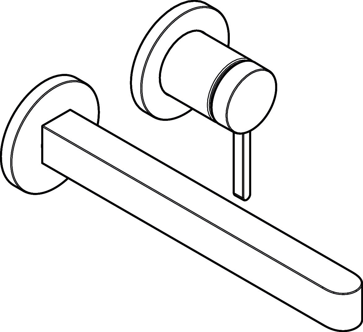 Hansgrohe 2-Loch Waschtischmischer Unterputz Finoris F-Set langer Auslauf mattschwarz