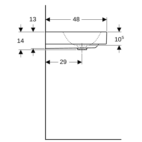 Geberit ONE Waschtisch 120x48 cm 2 Hl., o. Ül., weiß, KeraTect