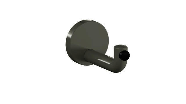 HEWI Wandhaken Ser 477 d:70mm, Türpuffer schwarz felsgrau