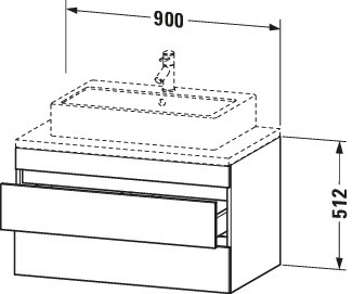 Duravit WTU DuraStyle f.Konsole 512x900x548 2 Schubk.,betongrau matt/betongrau matt
