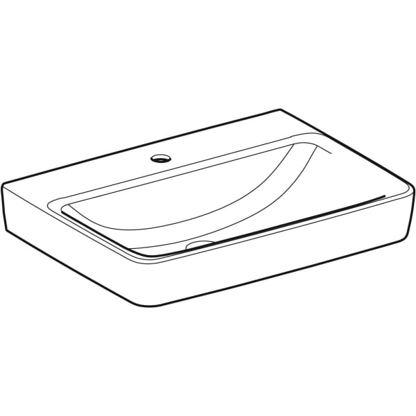 Geberit Renova Plan Waschtisch, 65x48cm m. Hl., o. Ül., weiß, KeraTect