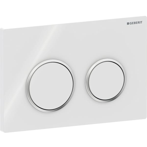 Geberit Omega20BetPl., rund, für 2-Mengen-Sp. weiß glänzend / chrom glänzend