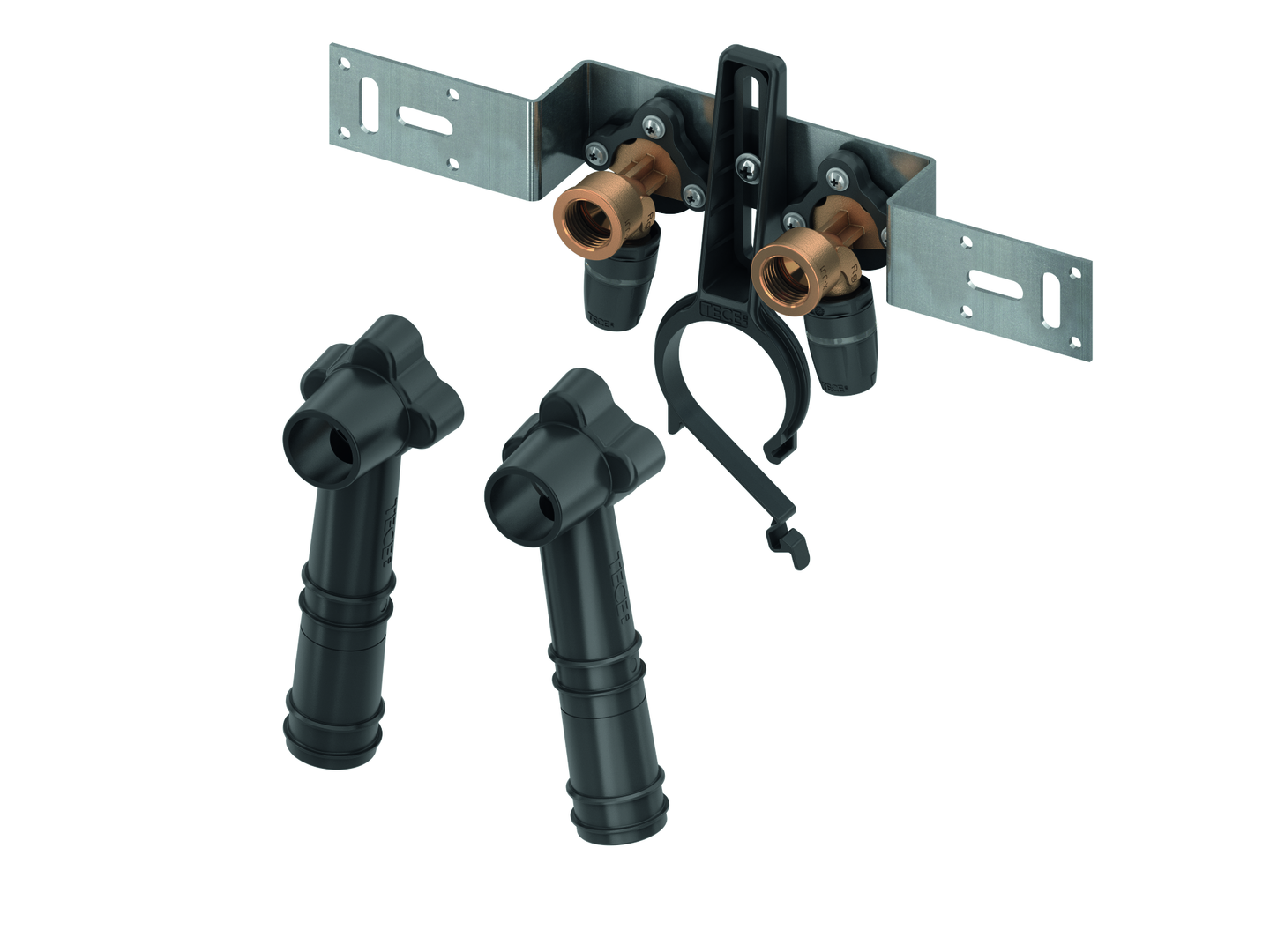 TECElogo-Push Montageeinheit mit Wands. 80 mm,Dim.16xRp1/2"Rotguss/Si-Bronze