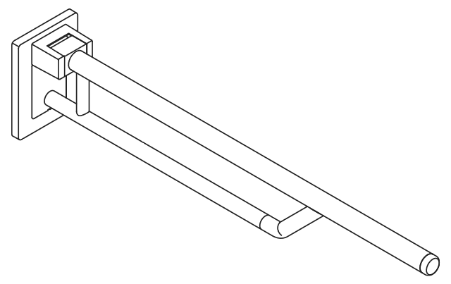 HEWI SK-Griff Duo, L:850mm, Kst., unifarben signalweiß